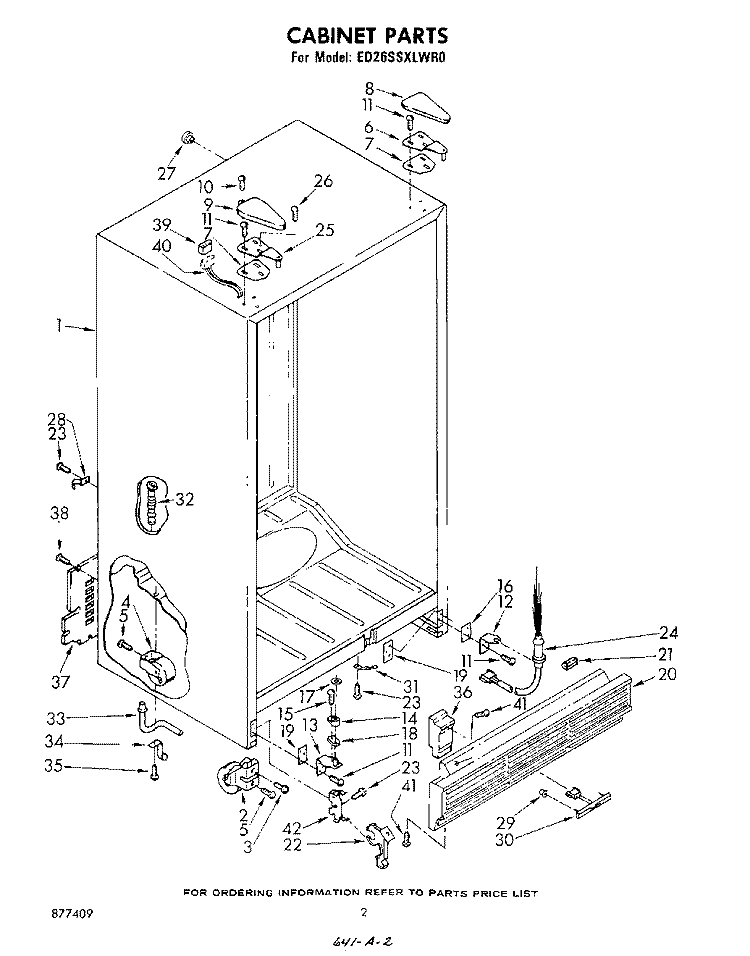 CABINET Diagram and Parts List for ED26SSXLWR0  Whirlpool Refrigerator