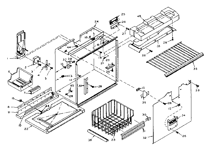 Freezer Section Parts Diagram and Parts List for 106W18GL  Kenmore Refrigerator