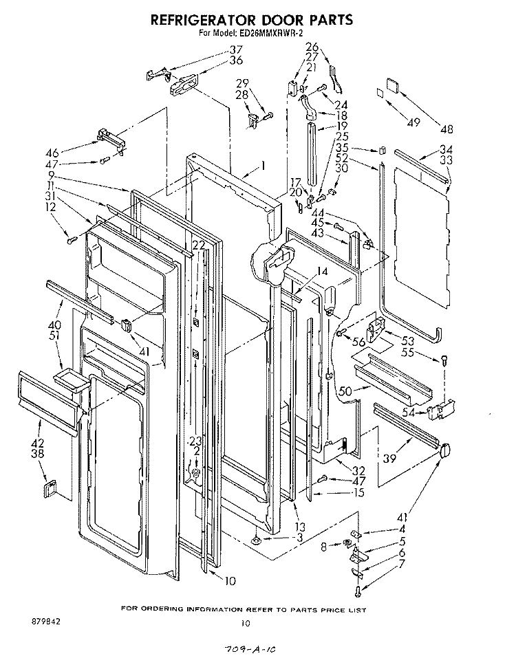 REFRIGERATOR DOOR Diagram and Parts List for ED26MMXRWR2  Whirlpool Refrigerator