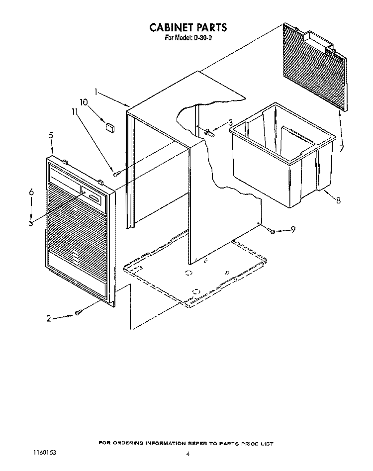 SECTION Diagram and Parts List for BFD300  Whirlpool Dehumidifier