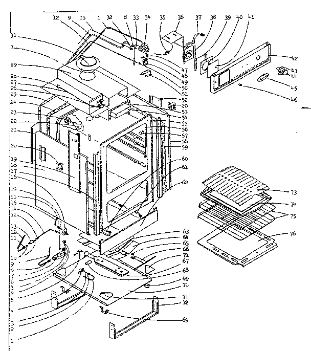 Body Section Diagram and Parts List for 15530815  Kenmore Range