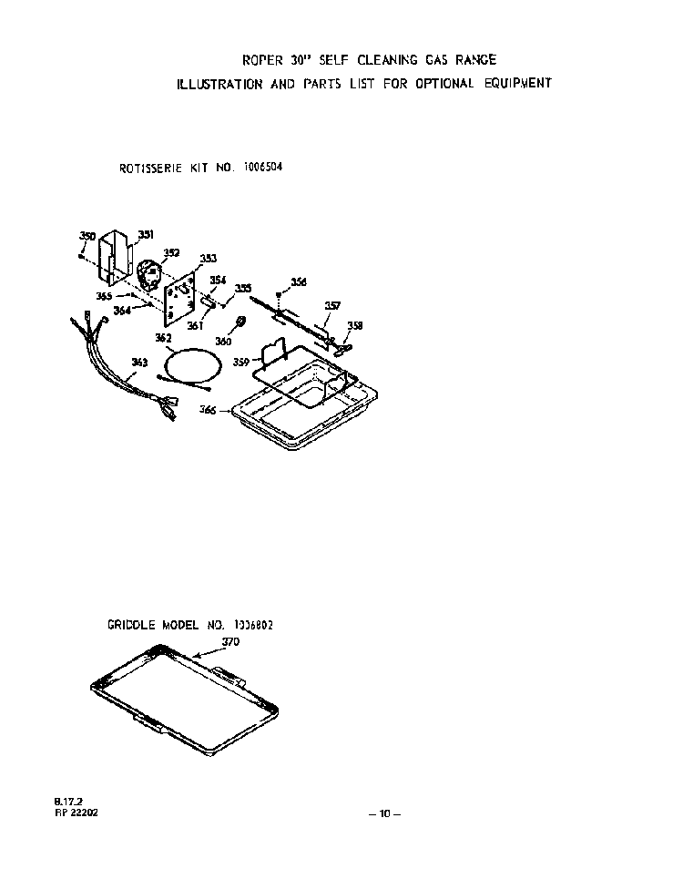 ^rotisserie Diagram and Parts List for 1353*2A  Roper Range