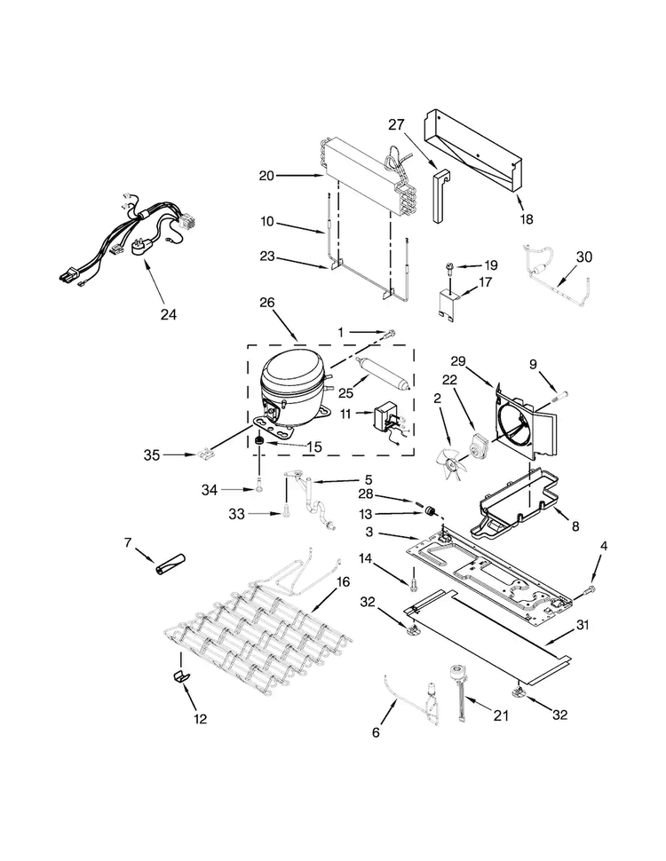 Unit Parts Diagram and Parts List for WRV976FDEM00  Whirlpool Refrigerator