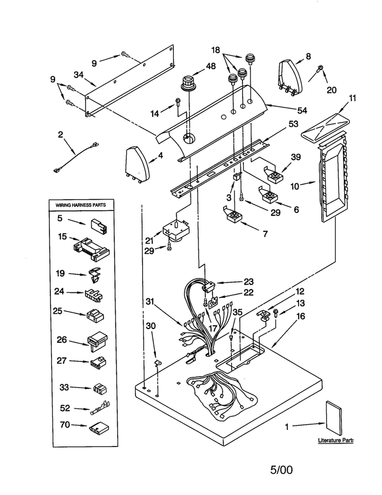 Top And Console Diagram and Parts List for LGQ8000JQ0  Whirlpool Dryer