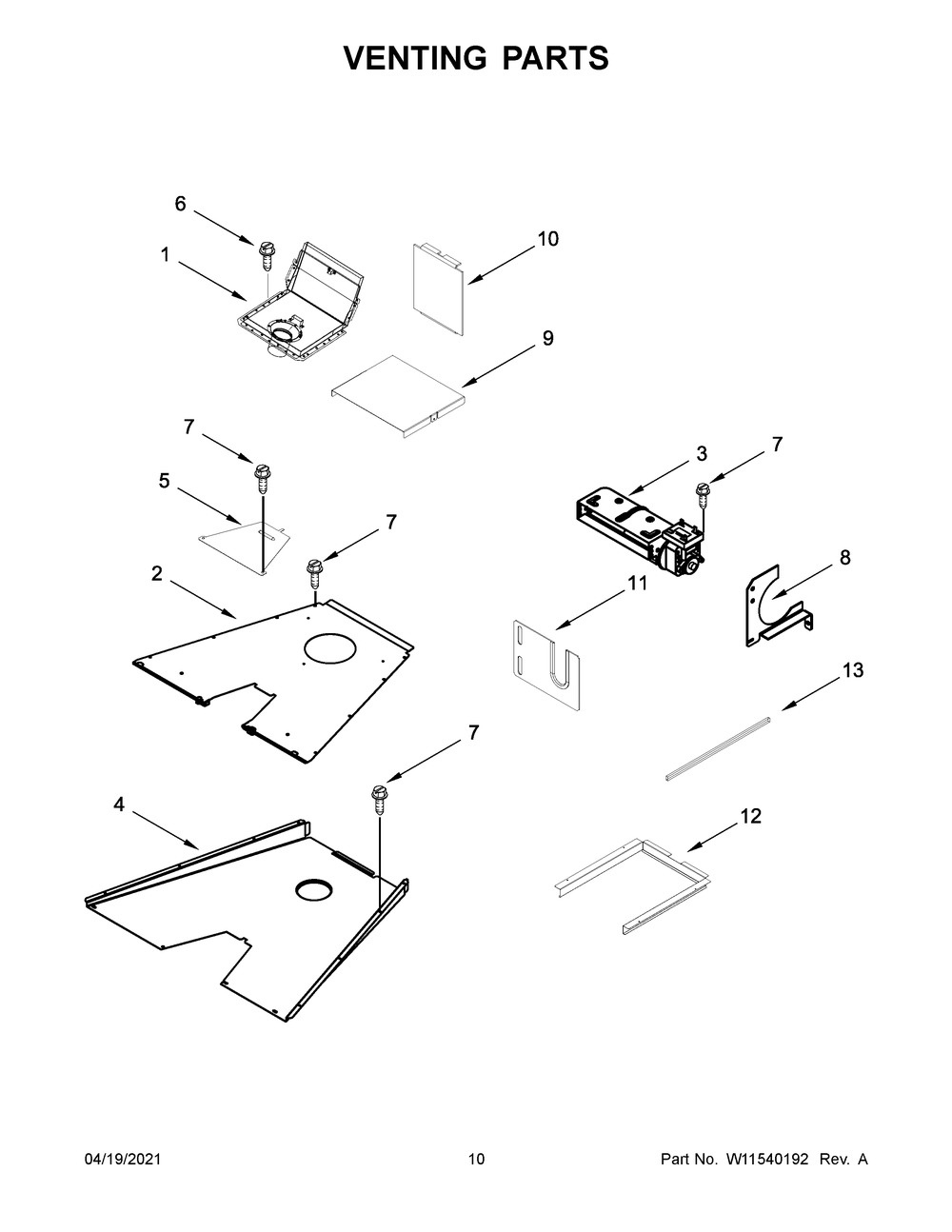 Venting Parts Diagram and Parts List for JGRP636HM01  Whirlpool Range