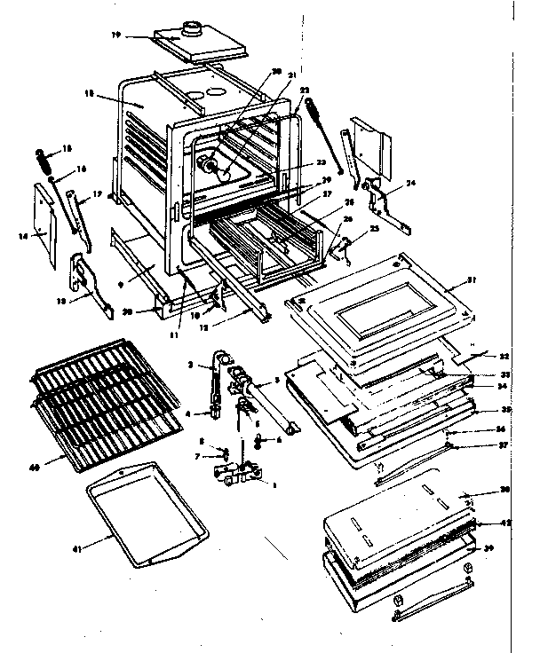 Oven And Broiler Parts List Diagram and Parts List for 1553546700  Kenmore Range