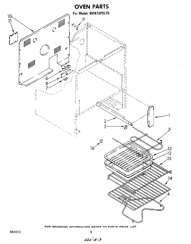 OVEN (CONTINUED) Diagram and Parts List for RM973PXLT0  Whirlpool Microwave Oven Combo