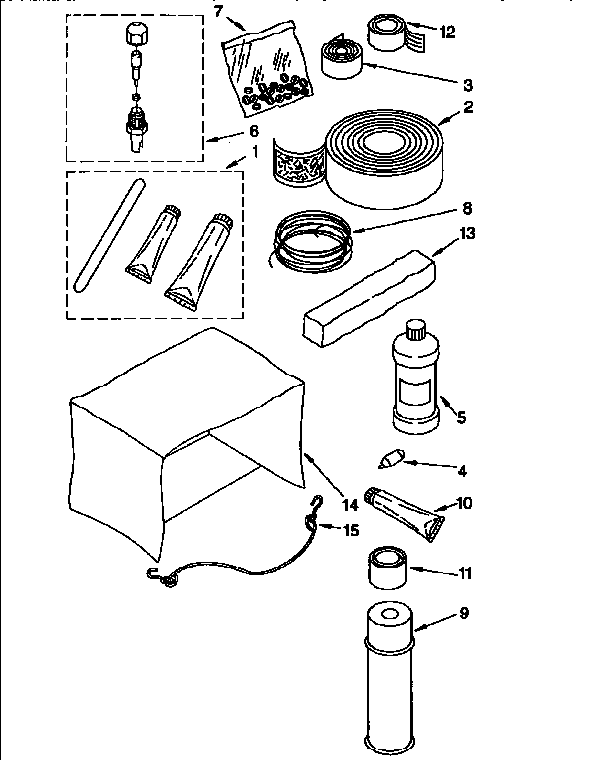 Optional Parts (not Included) Diagram and Parts List for 1069722991  Kenmore Air Conditioner