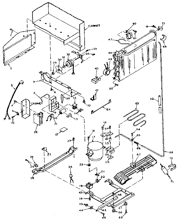 Unit Parts Diagram and Parts List for 106W14F  Kenmore Refrigerator