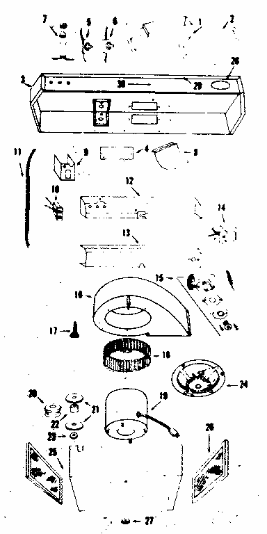 Range Hood Diagram and Parts List for 8509303  Kenmore Range Hood