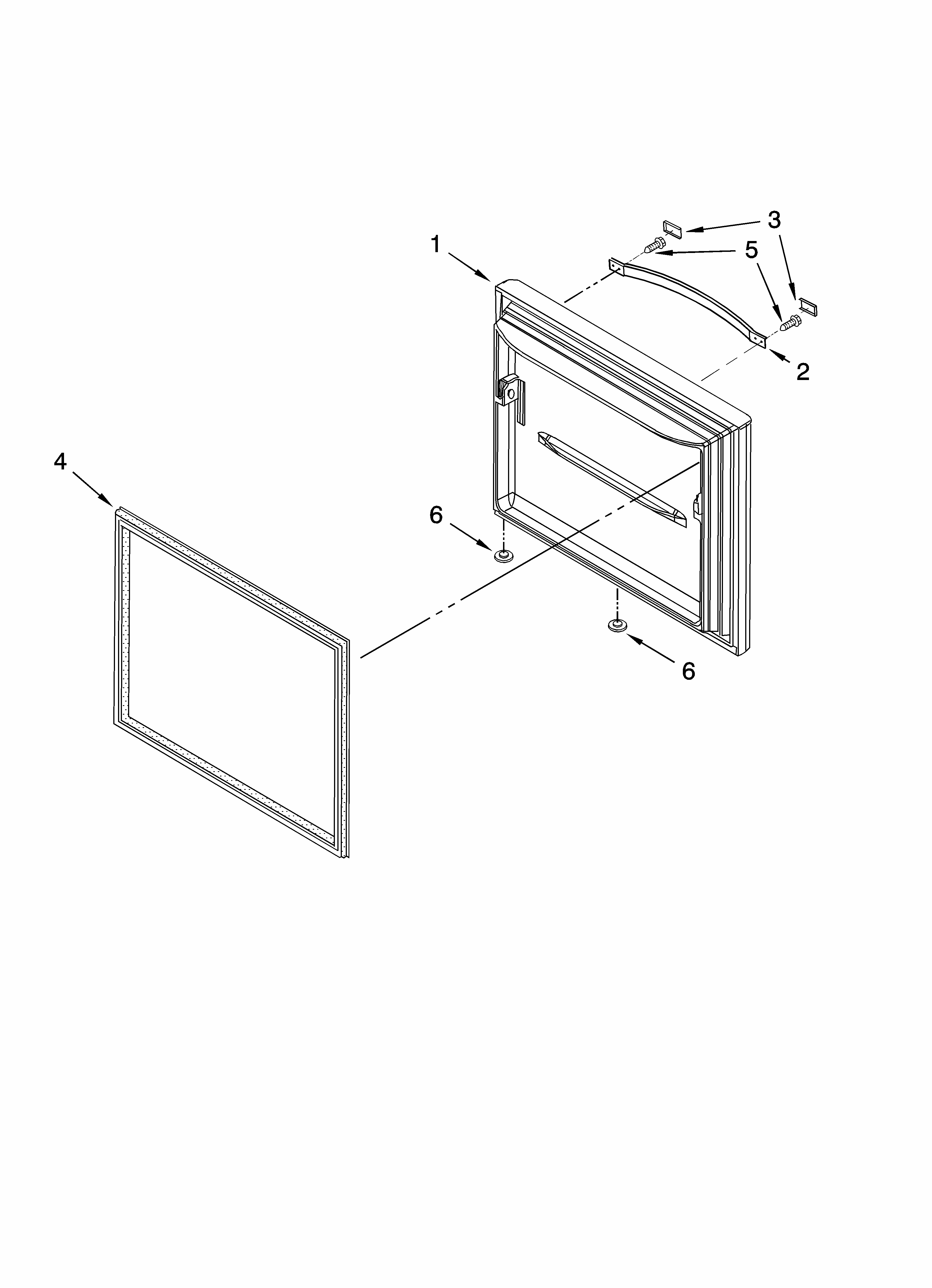 Freezer Door Parts Diagram and Parts List for GB9SHDXPB12  Whirlpool Refrigerator