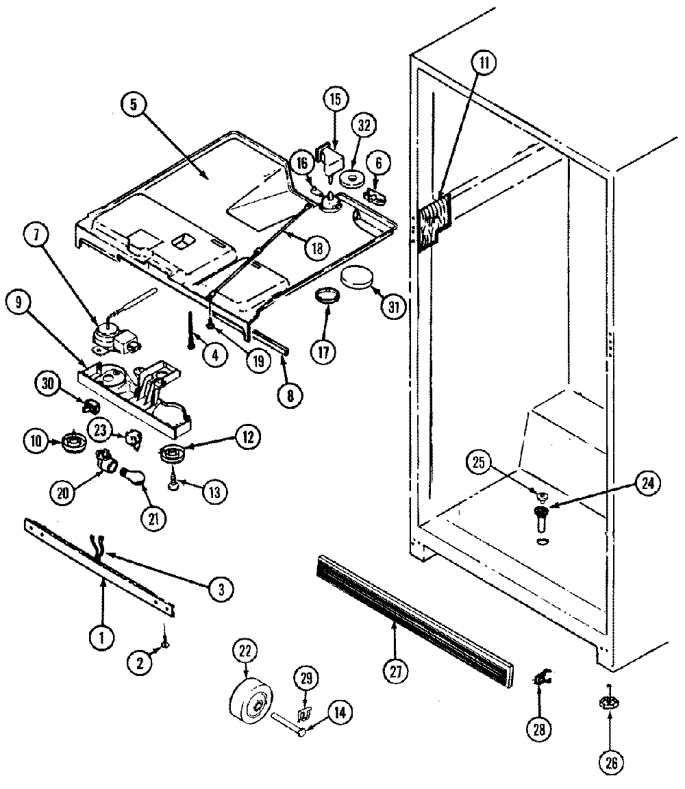 03 - Fresh Food Compartment Diagram and Parts List for RB150PLW  Whirlpool Refrigerator