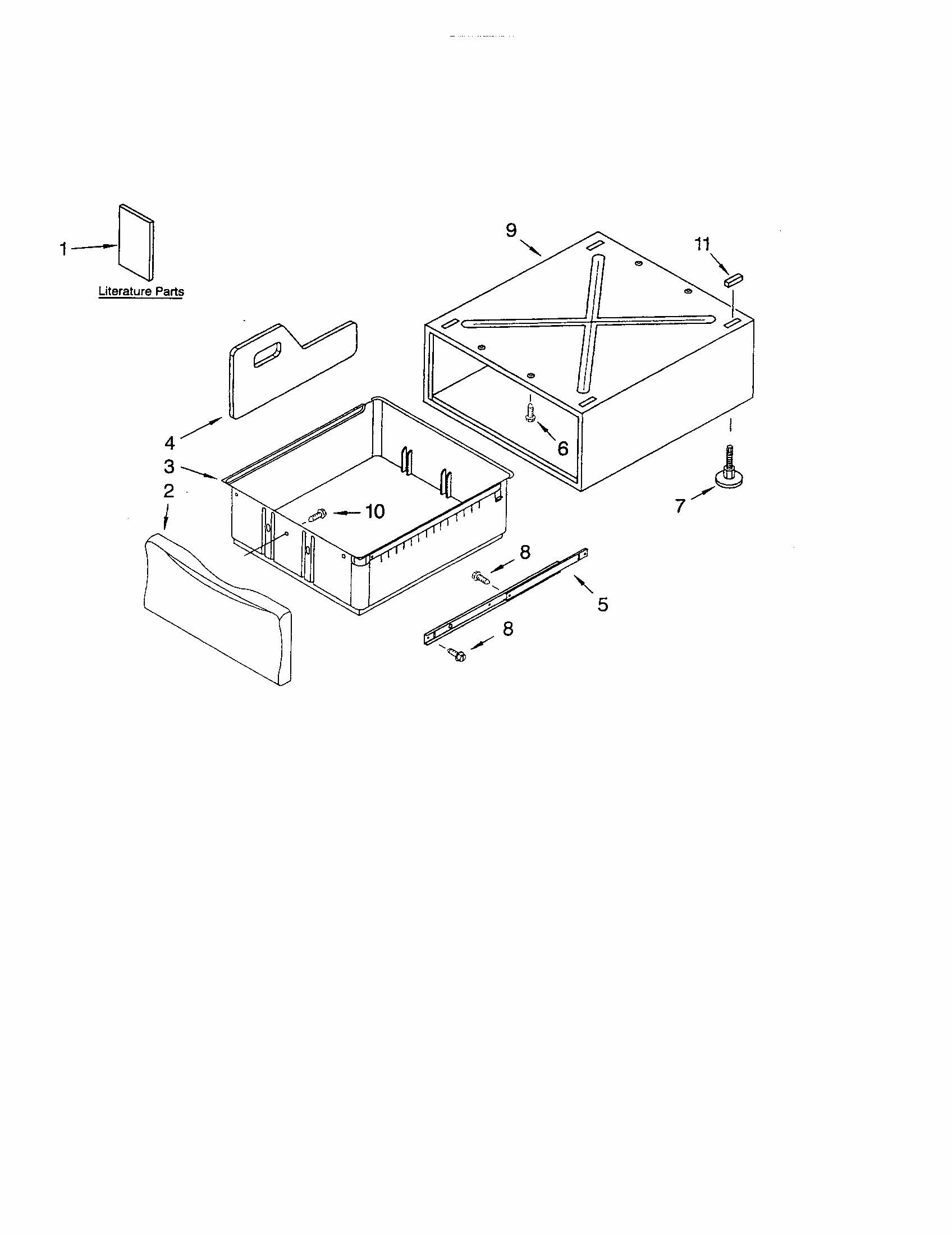 Pedestal Parts (not Included) Diagram and Parts List for 11042926220  Kenmore Washer