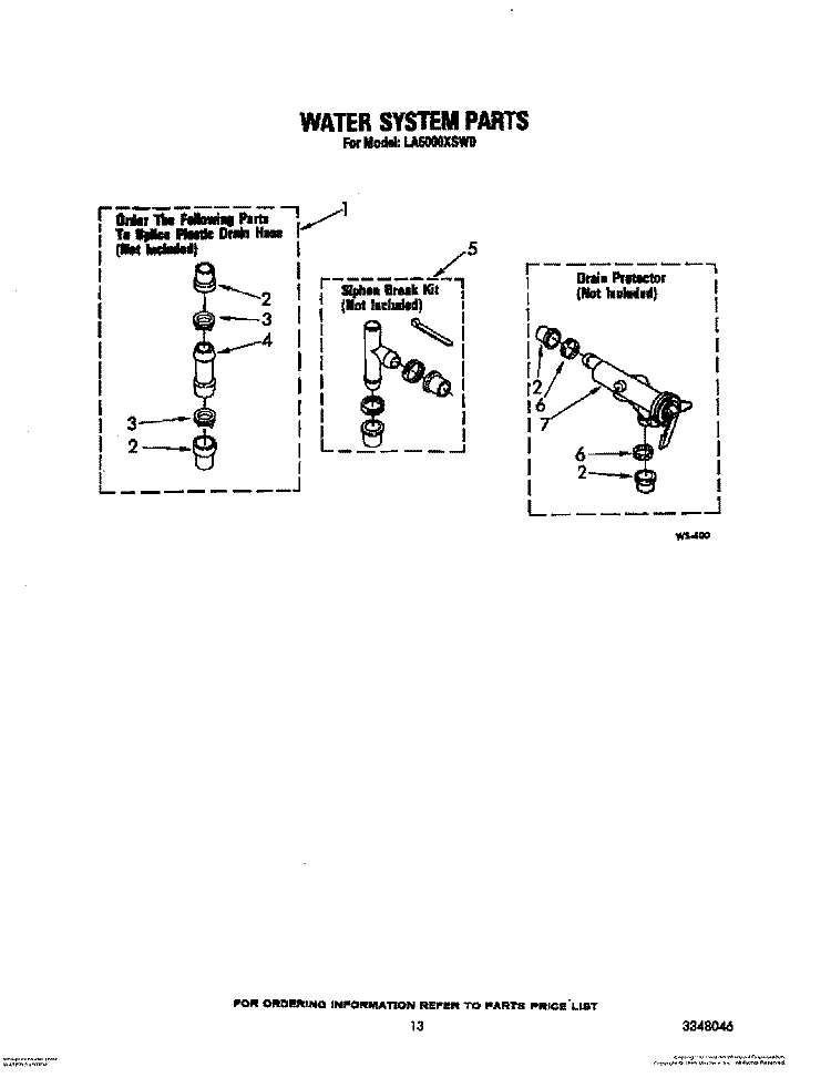 WATER SYSTEM Diagram and Parts List for LA6000XSW0  Whirlpool Washer