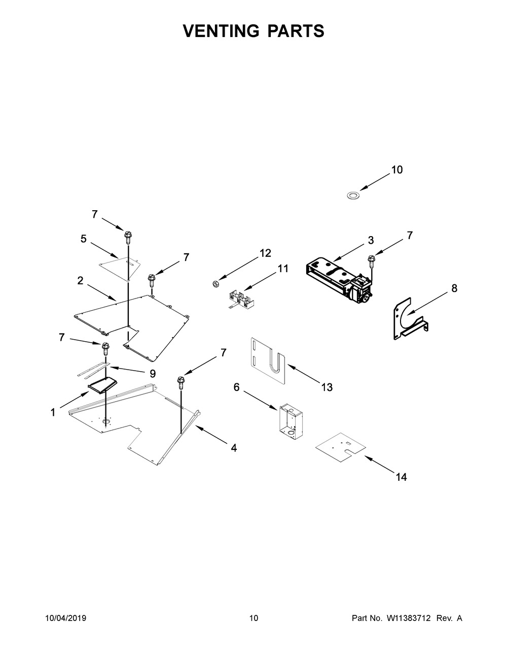 Venting Parts Diagram and Parts List for KFDC506JSC00  Whirlpool Range