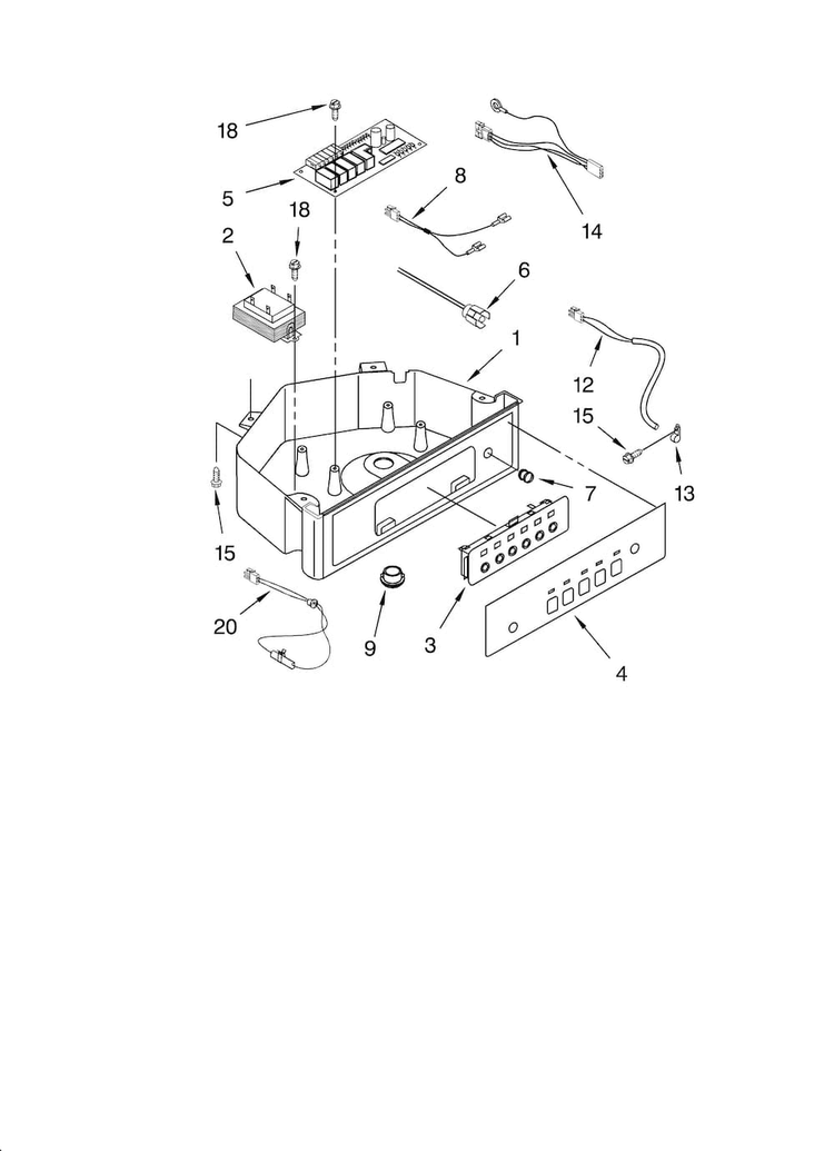 Control Panel Parts Diagram and Parts List for 10689482997  Kenmore Ice Maker