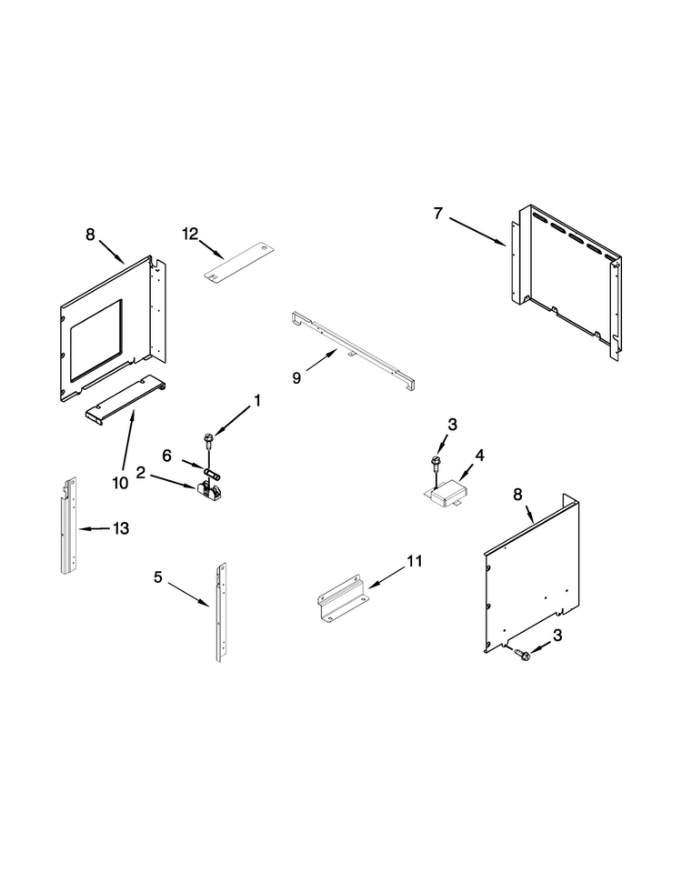 Top Venting Parts Diagram and Parts List for WOC54EC0AW02  Whirlpool Microwave