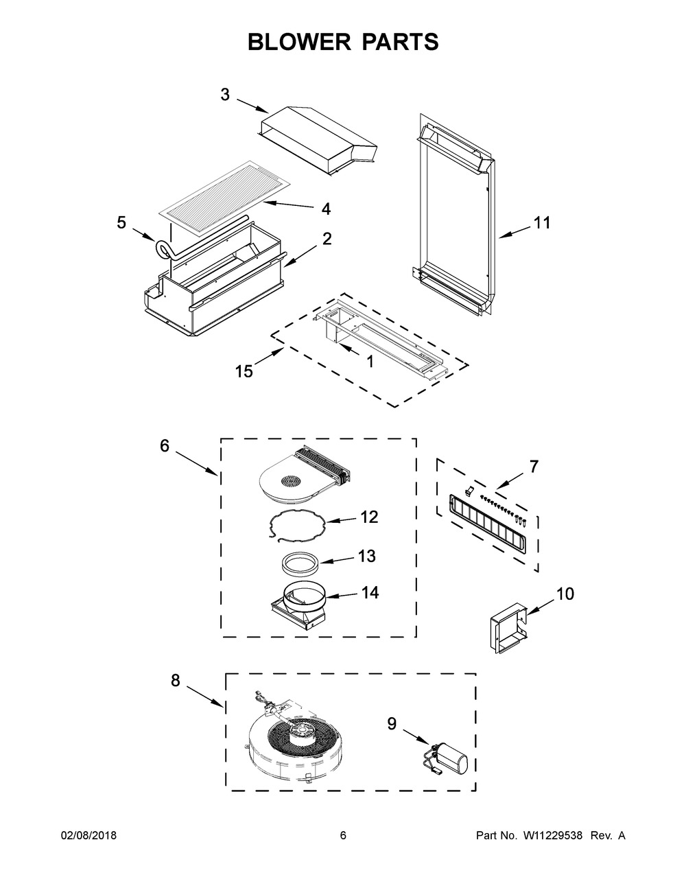 Blower Parts Diagram and Parts List for KSEG950ESS2  Whirlpool Range