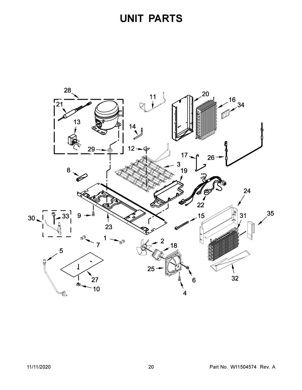Unit Parts Diagram and Parts List for KRSC700HBS01  Whirlpool Refrigerator