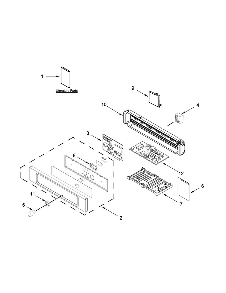Control Panel Parts Diagram and Parts List for KMBS104EBL00  KitchenAid Microwave