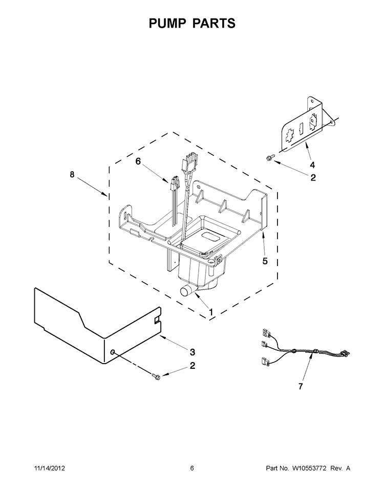 PUMP PARTS Diagram and Parts List for GI15NDXXQ2  Whirlpool Ice Maker