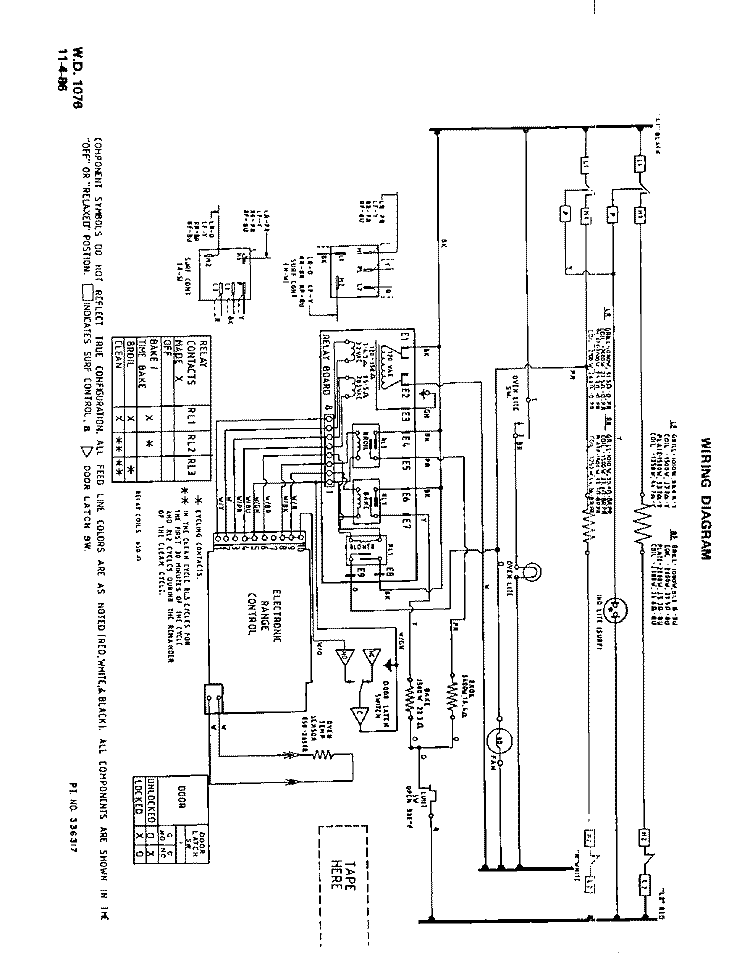 WIRING DIAGRAM Diagram and Parts List for 2492L1A  Roper Range