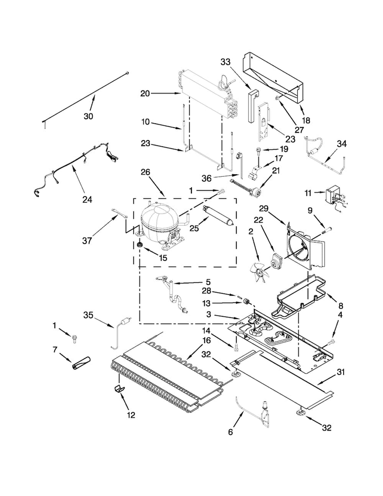 Unit Parts Diagram and Parts List for WRF990SLAM02  Whirlpool Refrigerator