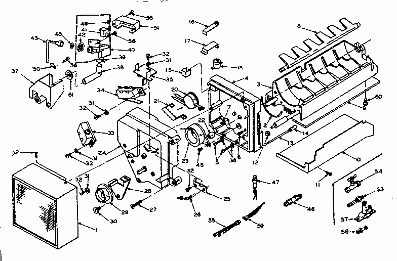 Ice Maker Parts Diagram and Parts List for 106U14D1ML  Kenmore Refrigerator