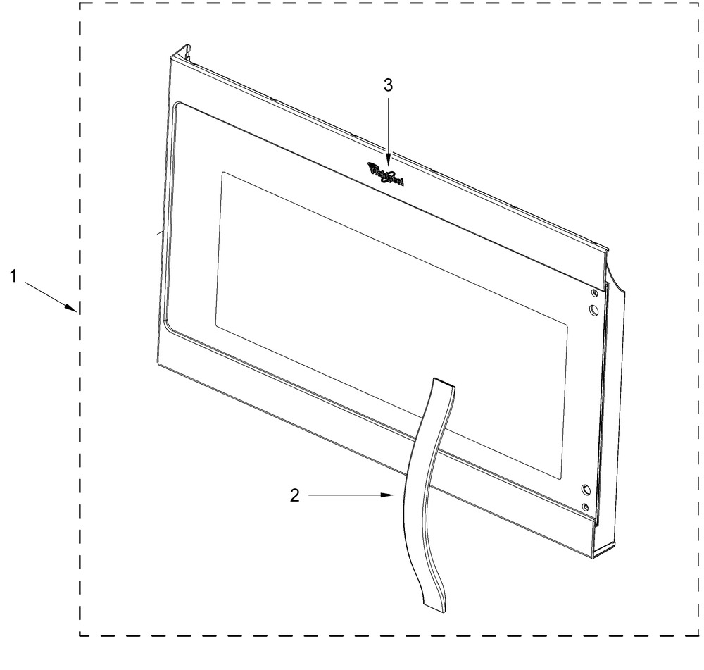 Door Parts Diagram and Parts List for YWMMS3130RS01 YWMMS3130RB01-YWMMS3130RW01 Whirlpool Microwave