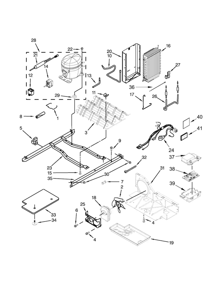 Unit Parts Diagram and Parts List for WRS342FIAM02  Whirlpool Refrigerator