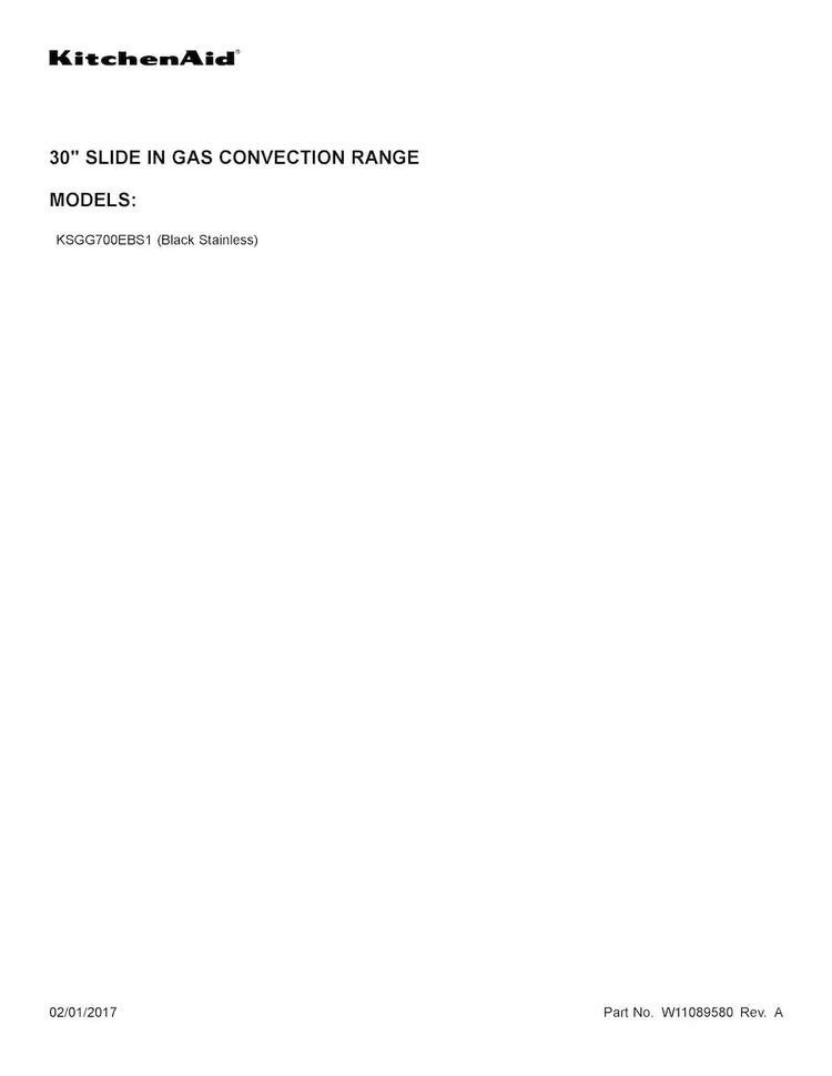 Cover Sheet Diagram and Parts List for KSGG700EBS1  KitchenAid Range