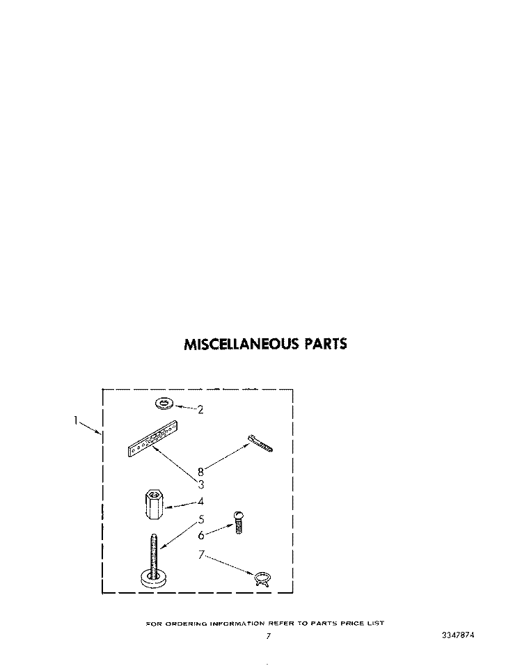 MISCELLANEOUS Diagram and Parts List for LA7680XSW0  Whirlpool Washer