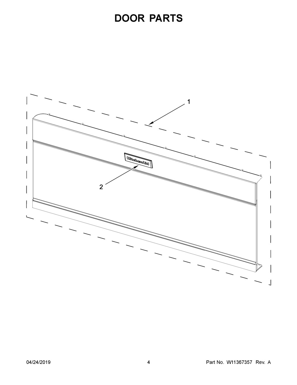 Door Parts Diagram and Parts List for YKMLS311HSS7  Whirlpool Microwave