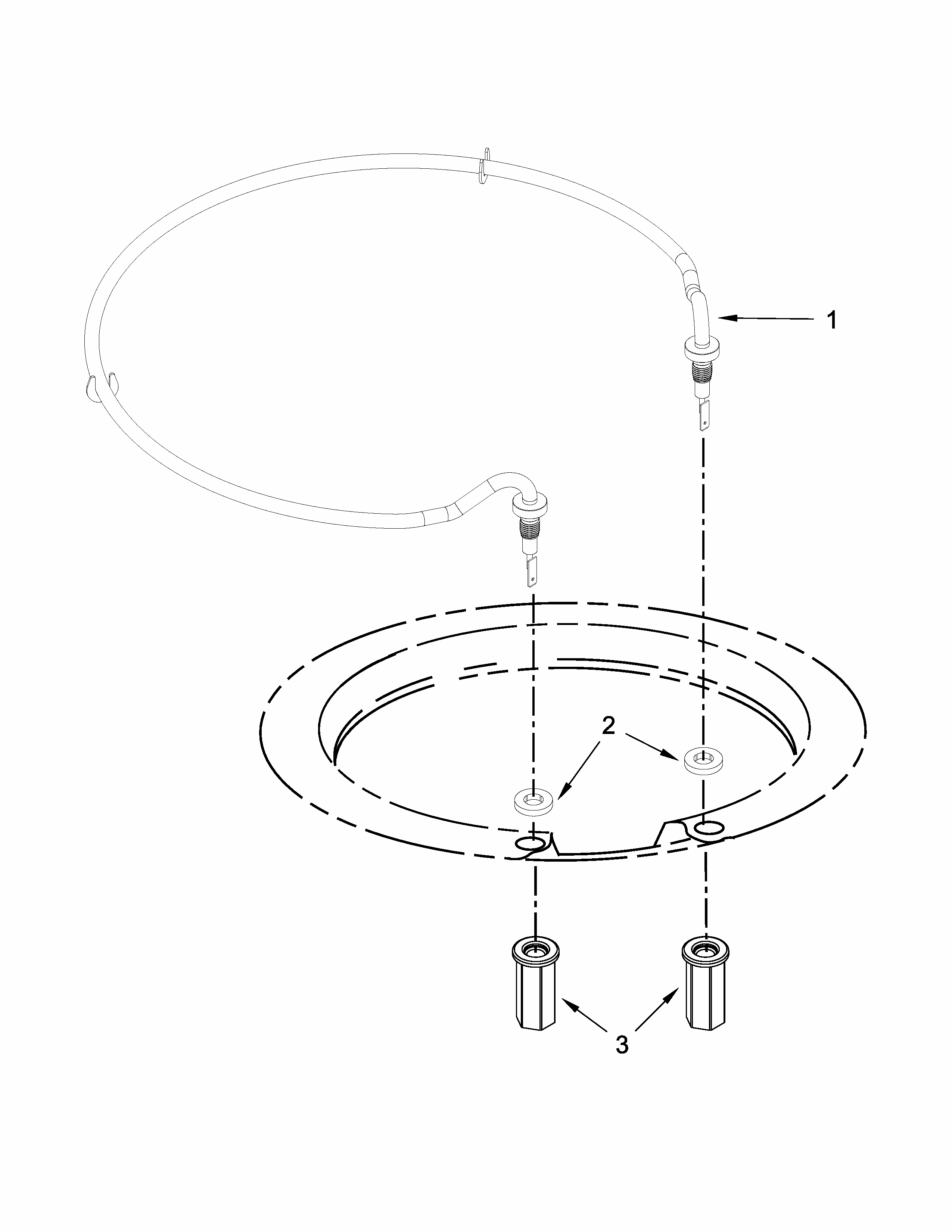 Heater Parts Diagram and Parts List for IUD8555DX0  Whirlpool Dishwasher