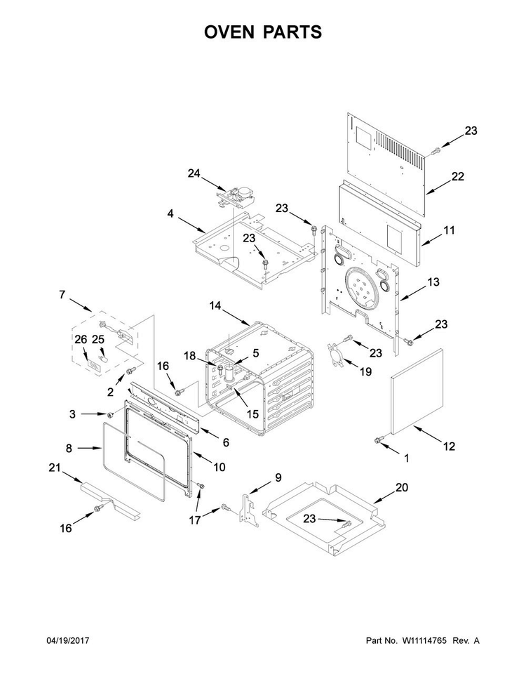 Oven Parts Diagram and Parts List for KDRS407VBK01  KitchenAid Range