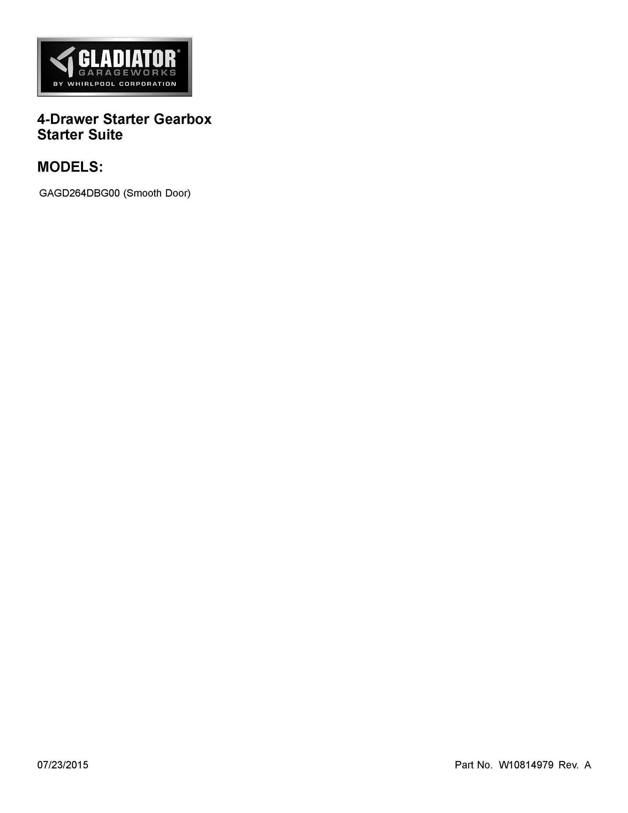 01 - COVER SHEET Diagram and Parts List for GAGD264DBG00  Whirlpool Tool Stand & Cart