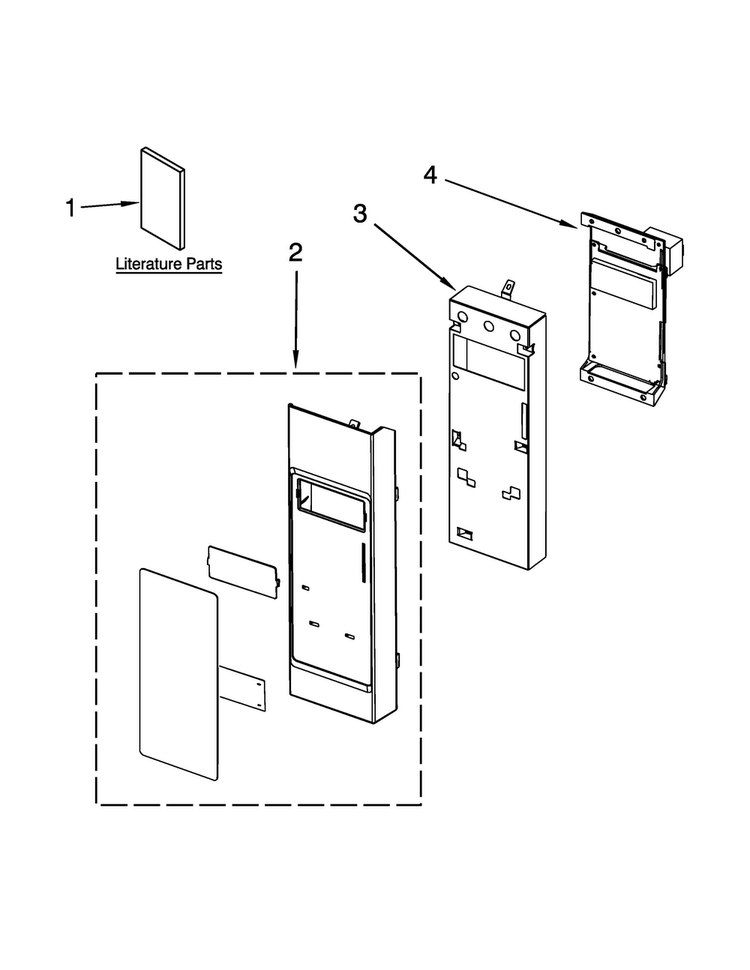 Control Panel Parts Diagram and Parts List for KHMC1857WBL1  KitchenAid Microwave