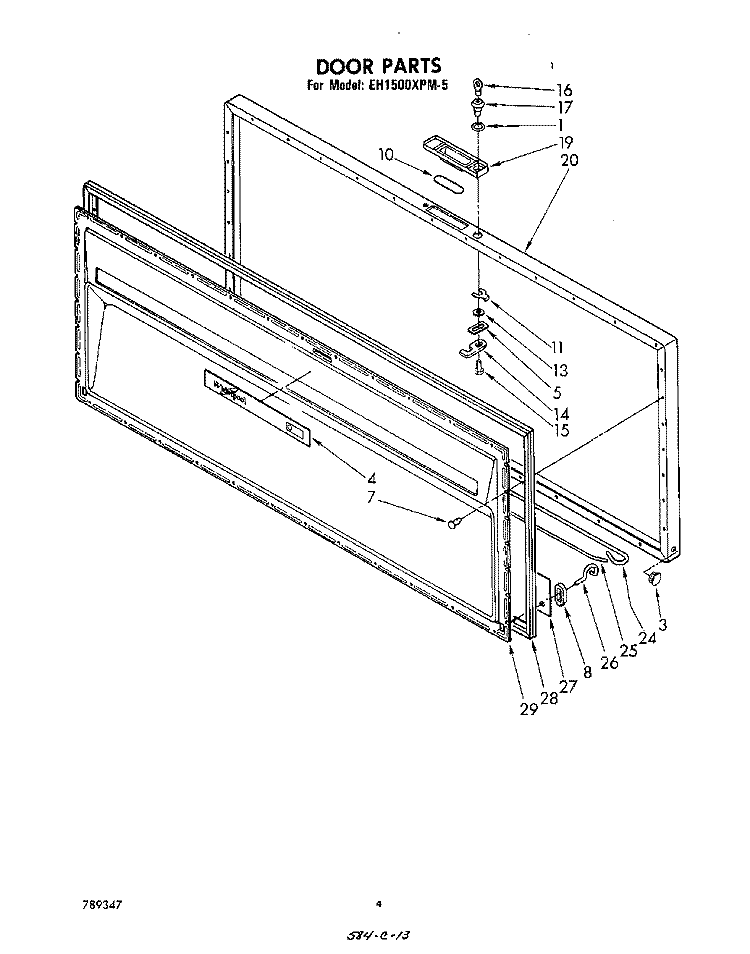 SECTION Diagram and Parts List for EH1500XPM5  Whirlpool Freezer