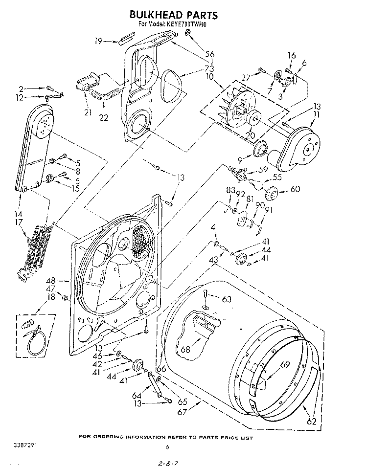 SECTION Diagram and Parts List for KEYE700THT0  KitchenAid Dryer