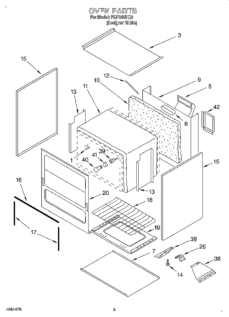 OVEN Diagram and Parts List for FGP245HQ0  Roper Range