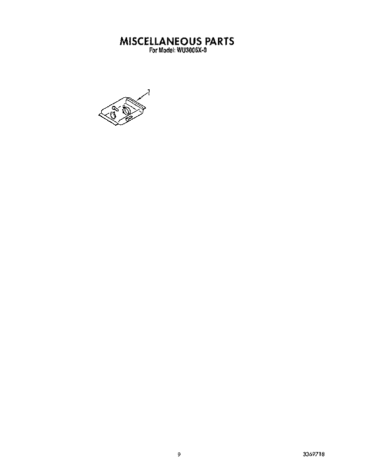 MISCELLANEOUS, LIT/OPTIONAL Diagram and Parts List for WU3006X0  Roper Dishwasher