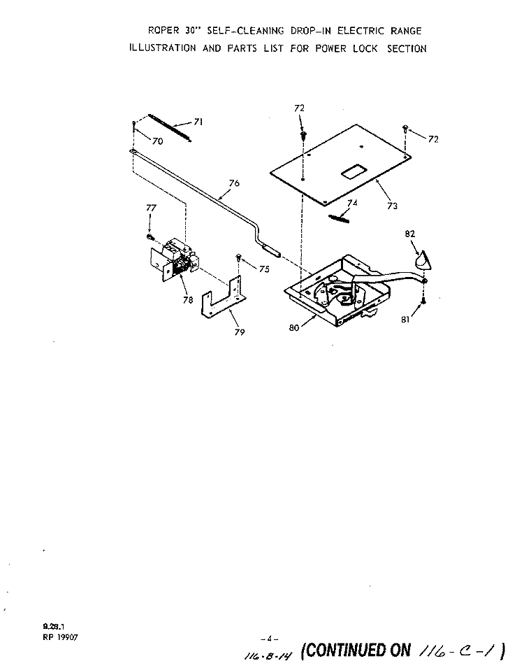 BODY Diagram and Parts List for 2570B10  Roper Range