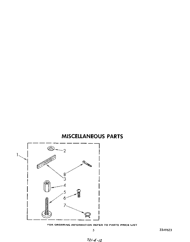 MISCELLANEOUS Diagram and Parts List for LA6800XSN1  Whirlpool Washer