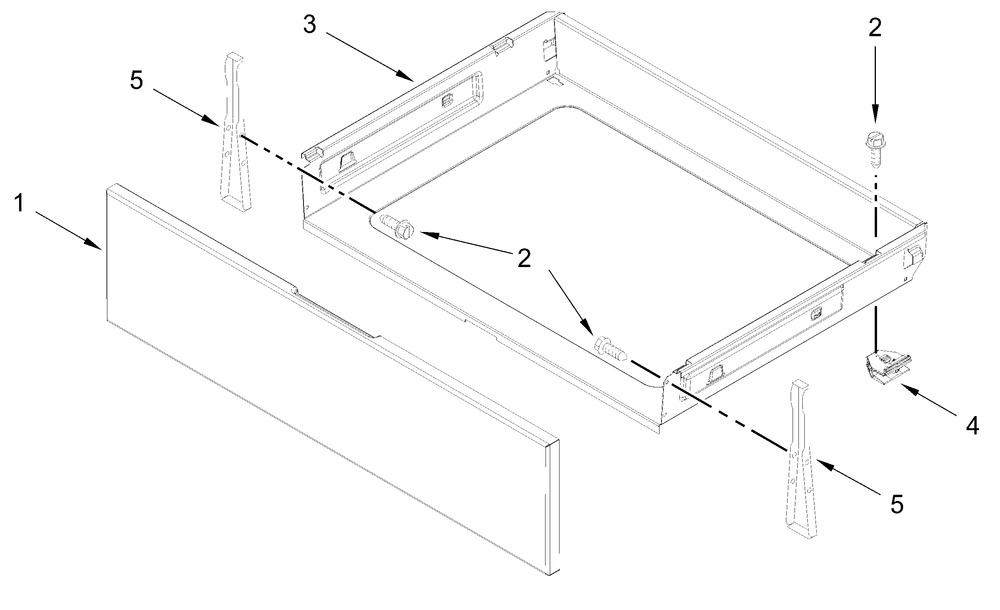 Drawer Parts Diagram and Parts List for ZREW3886RS0  Whirlpool Range