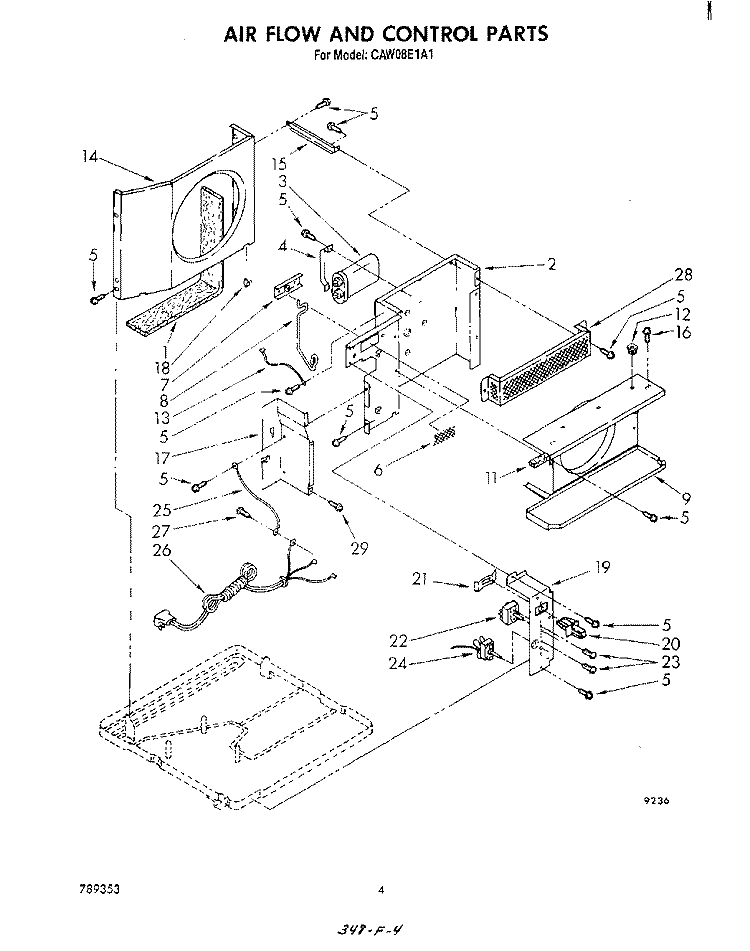 SECTION Diagram and Parts List for CAW08E1A1  Whirlpool Air Conditioner