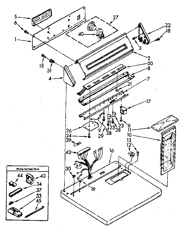 Top And Console Diagram and Parts List for LG9701XSN0  Whirlpool Dryer