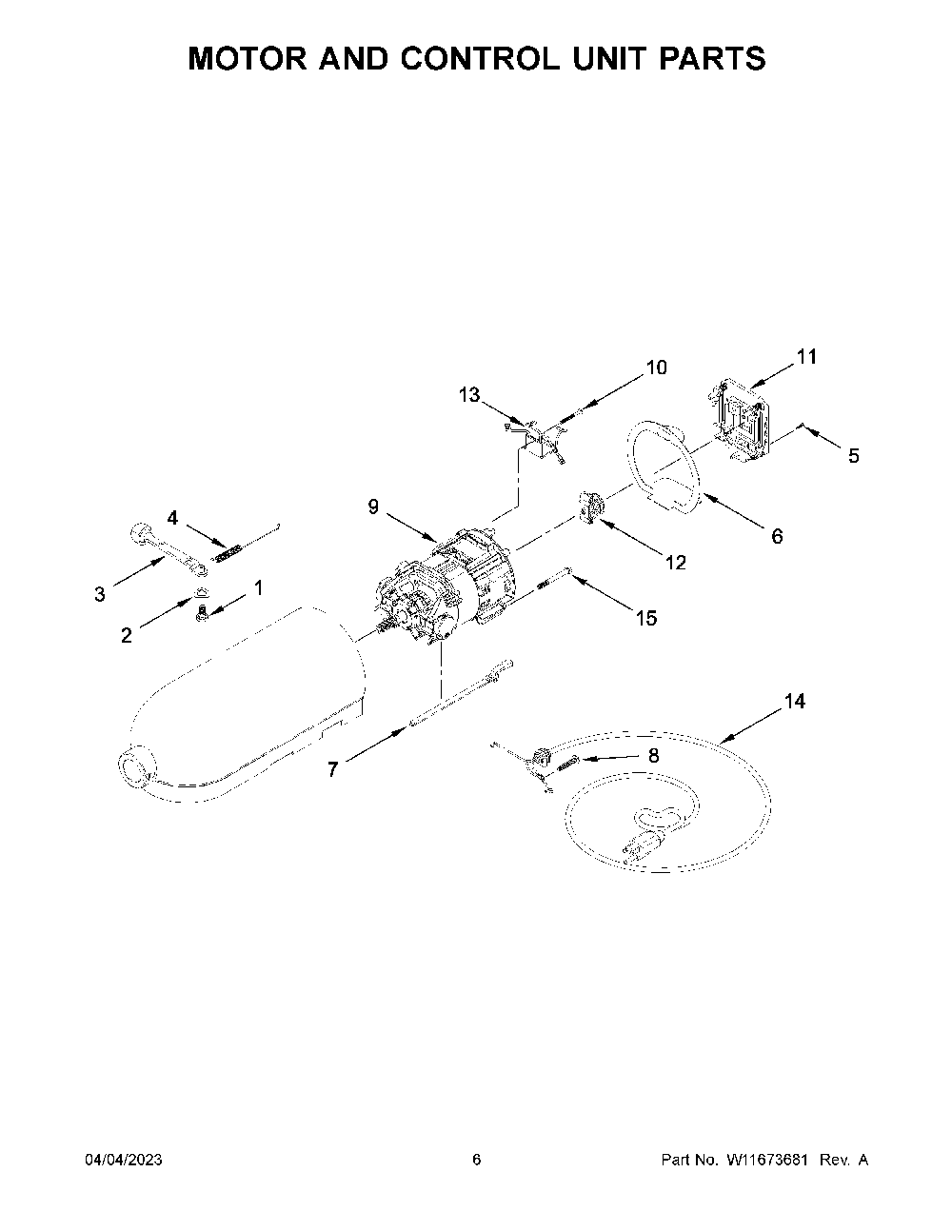 Motor And Control Unit Parts Diagram and Parts List for KSM175PSHY5  KitchenAid Mixer