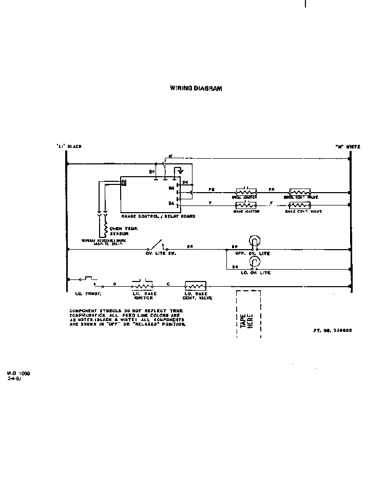 Wiring Diagram Diagram and Parts List for B6757*0  Roper Range