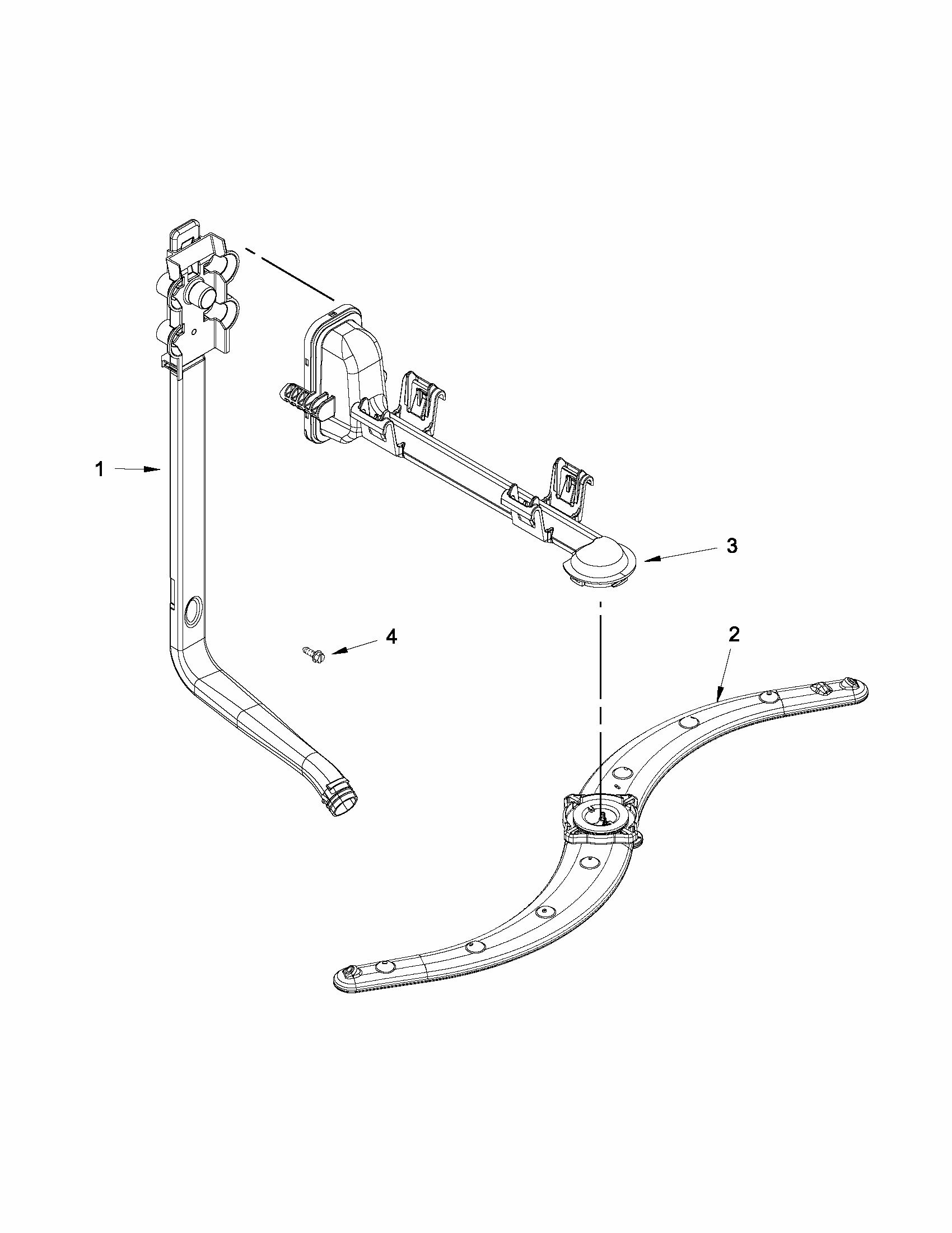 Upper Wash And Rinse Parts Diagram and Parts List for 66517159K210  Kenmore Dishwasher