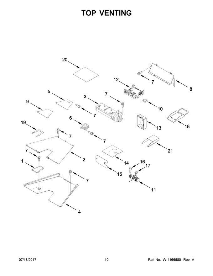06 - Top Venting Diagram and Parts List for KDRS407VBU01  KitchenAid Range